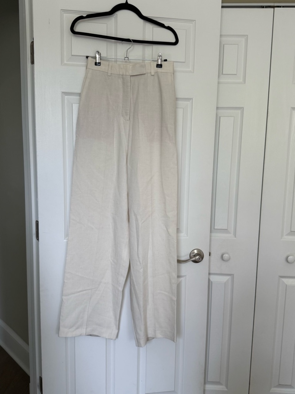 RÓHE Cream Linen Blend Wide-Leg Trousers EU 36